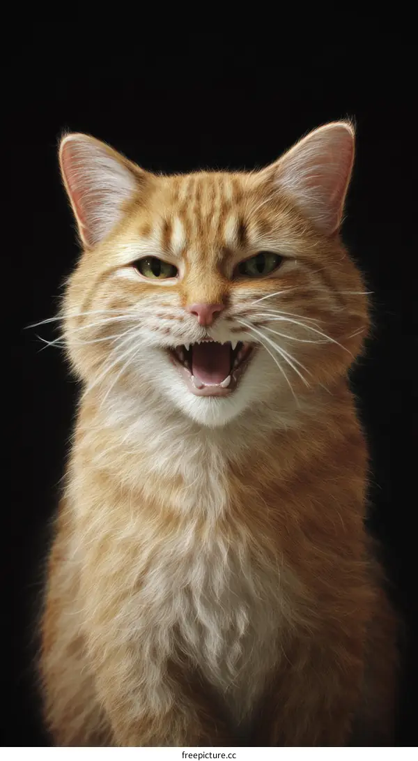 Close-up Portrait of a Playful Ginger Cat