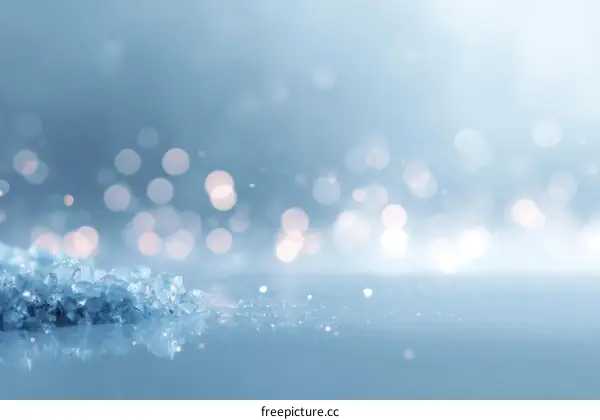 Abstract Winter Ice Crystals Background
