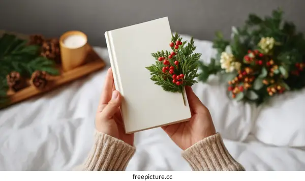 Cozy Christmas Gift Book in Hands