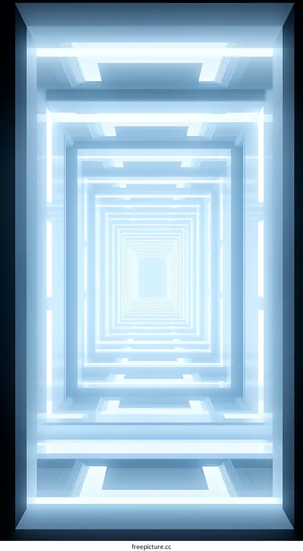 Abstract Light Tunnel 3D Rendering