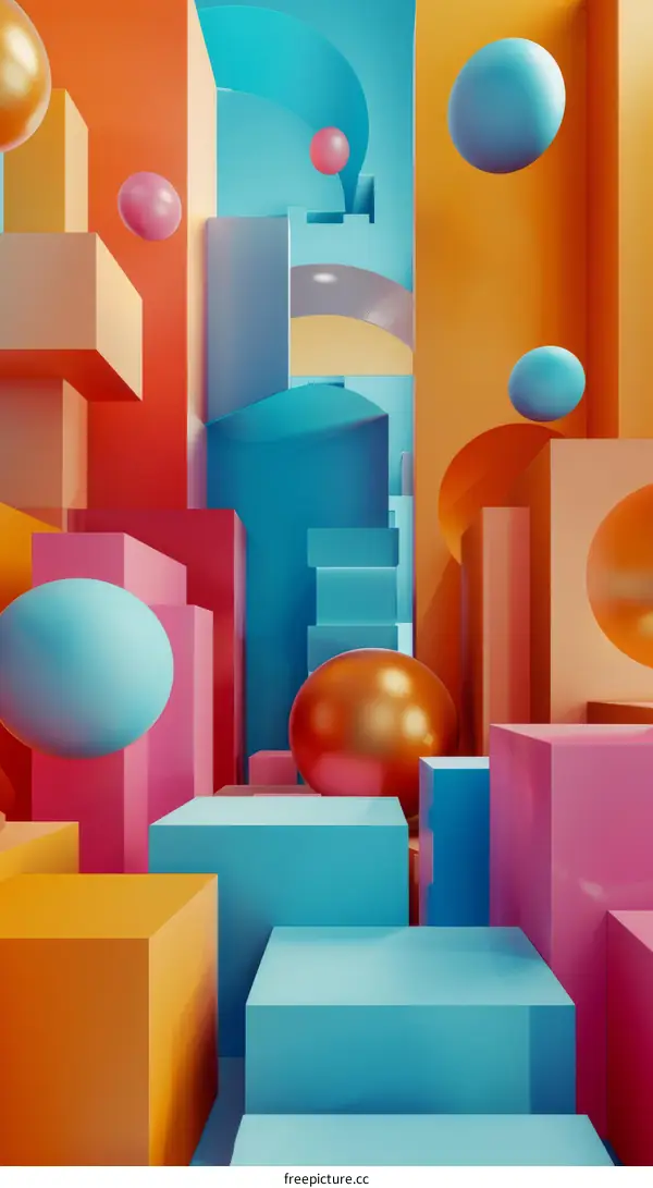 3D Colorful Geometric City