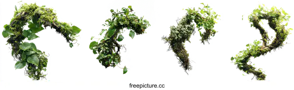 [Transparent Background PNG]Botanical Abstract Forms of Nature