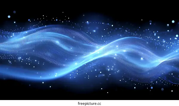 Abstract Blue Wave Particle Design
