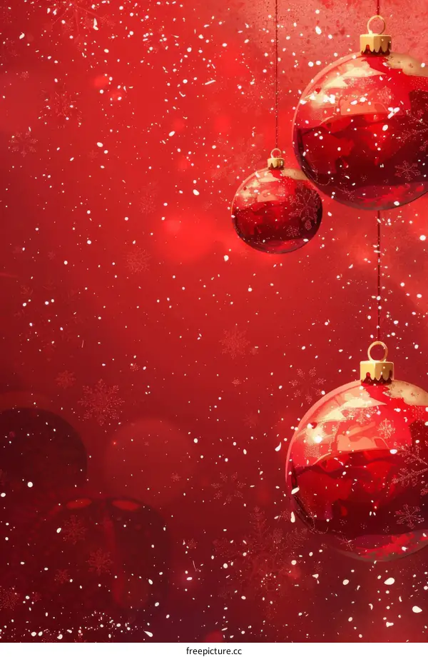 Red Christmas Ornament with Sparkles