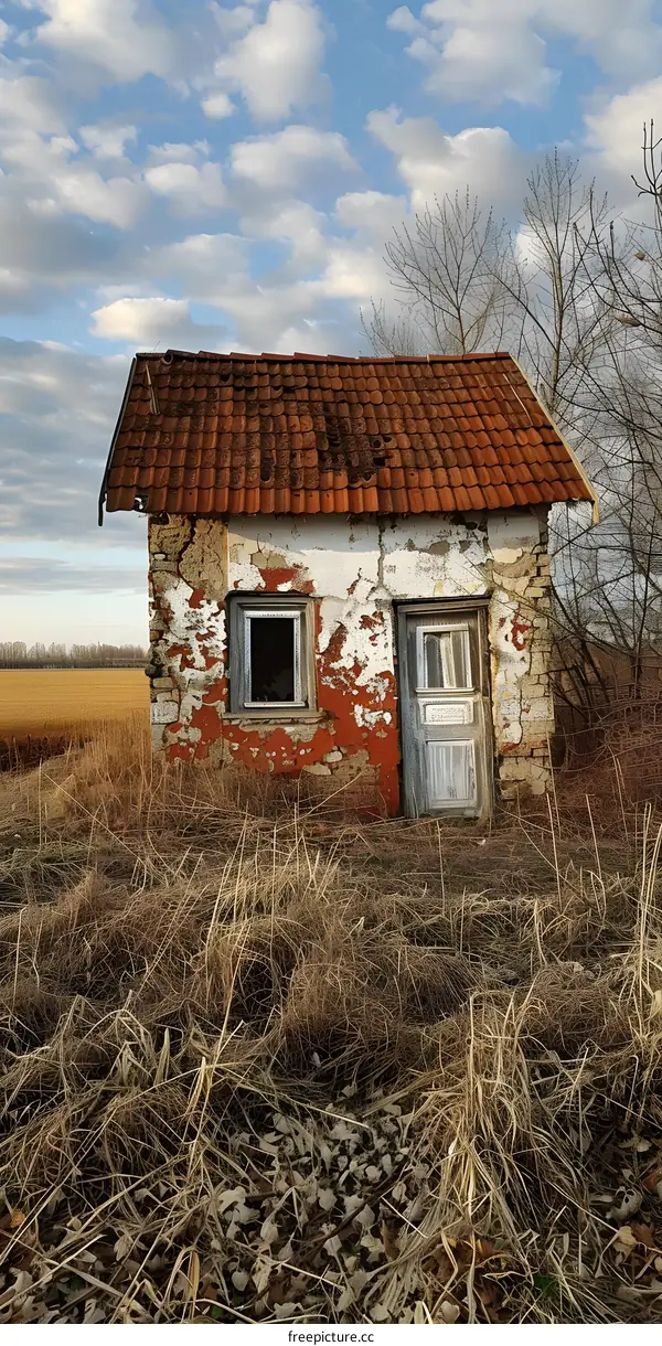 Small house in the middle of a field