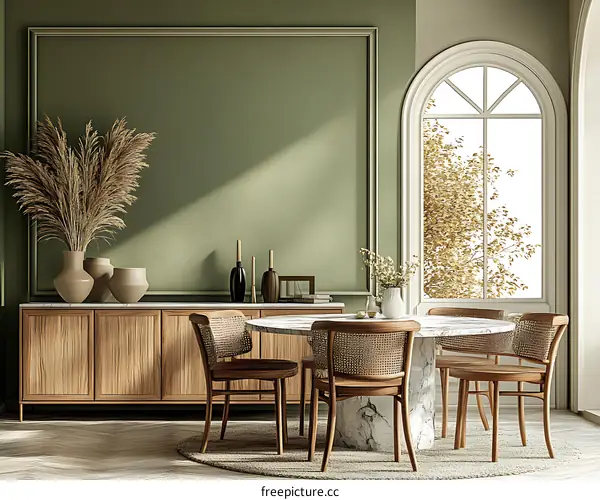 Modern Dining Room Interior Design Illustration