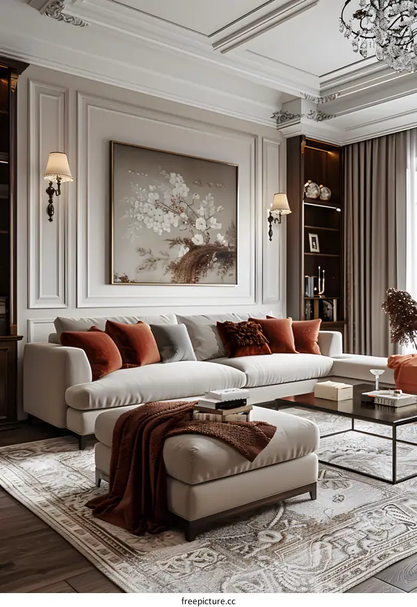 Modern classic living room interior and furniture design