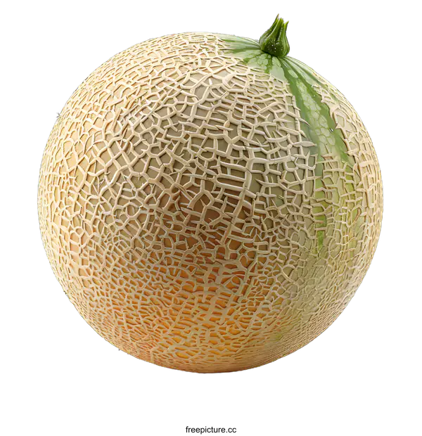 [Transparent Background PNG]Ripe Cantaloupe Melon on White