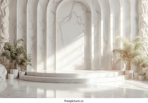 Elegant White Marble Architectural Interior Design