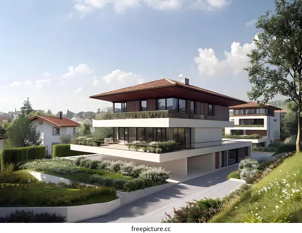 Modern House with Lush Garden