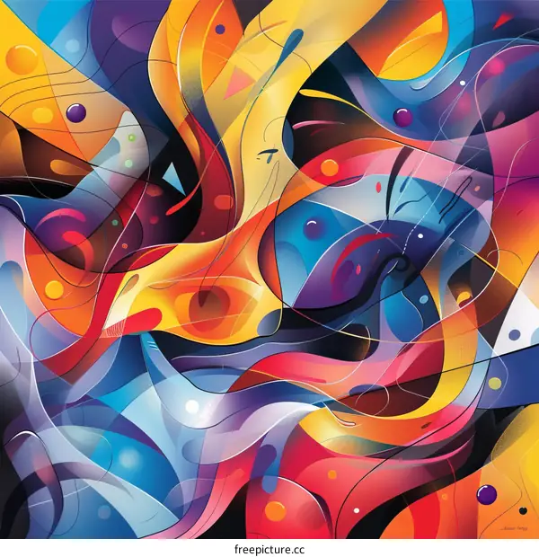 Abstract Colorful Flowing Shapes