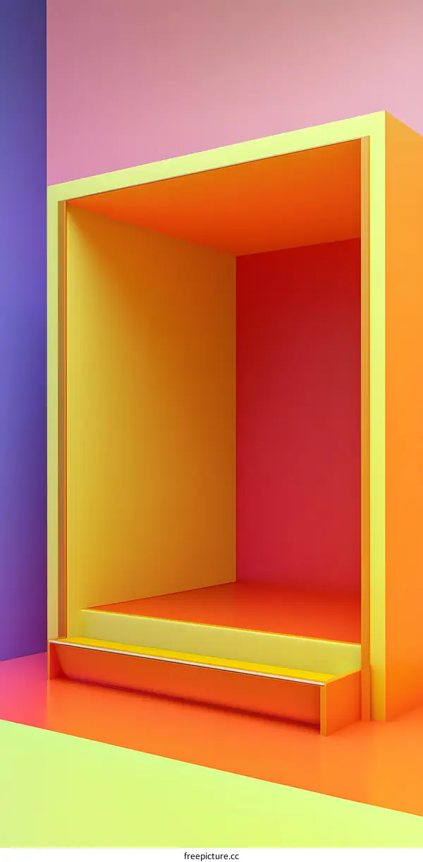 Abstract Colorful Shapes 3D Render Background