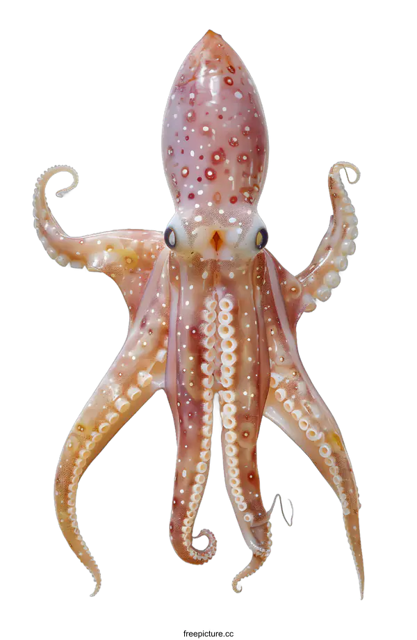 [Transparent Background PNG]A Glass Octopus rests on a white surface