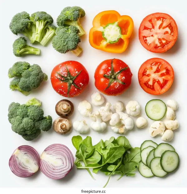 Fresh Vegetables and Fruits Arrangement