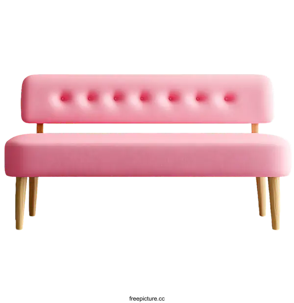 [Transparent Background PNG]Modern Pink Upholstered Bench
