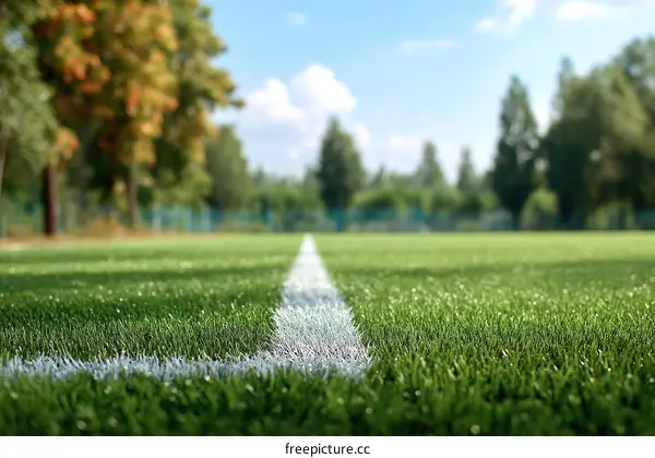 Outdoor Sports Field with Green Artificial Turf