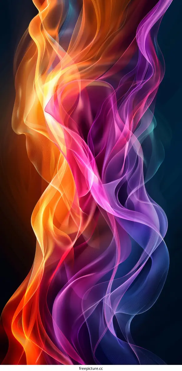 Vibrant Fluid Art with Colorful Gradients and Energy