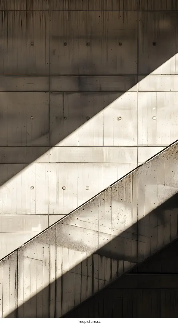 Concrete Wall with Diagonal Shadows