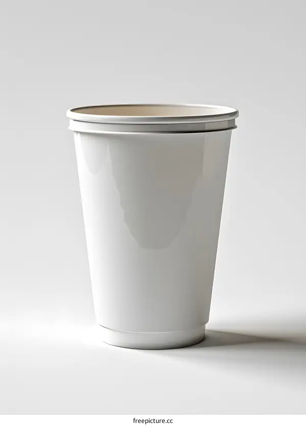 White Disposable Coffee Cup on White Background