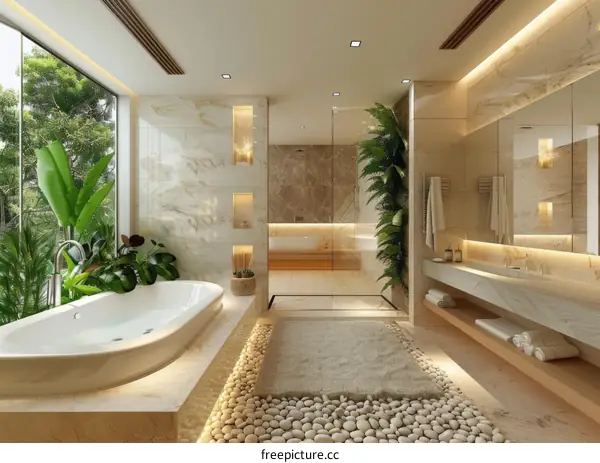 Modern Luxurious Tropical Bathroom Design