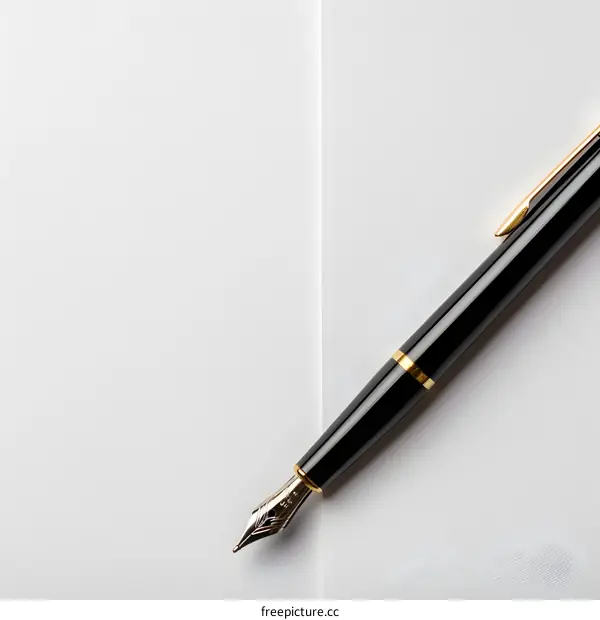 Black Fountain Pen on White Notebook Paper