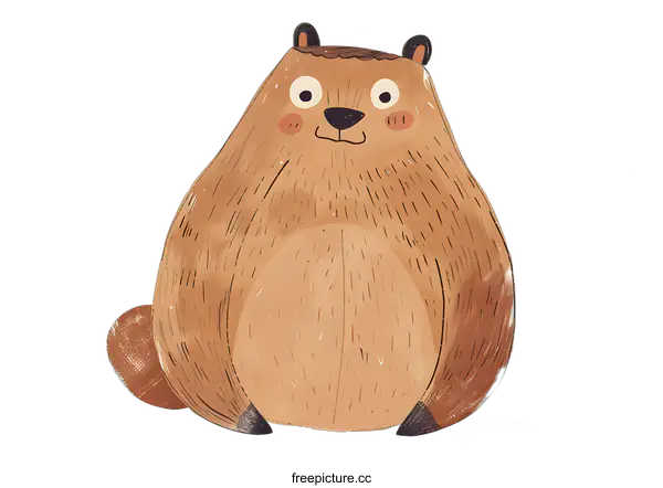 [Transparent Background PNG]Cute Illustration of a Groundhog