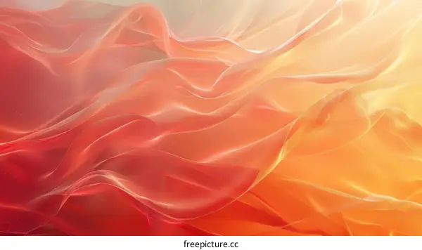 Abstract Orange Red Flowing Background