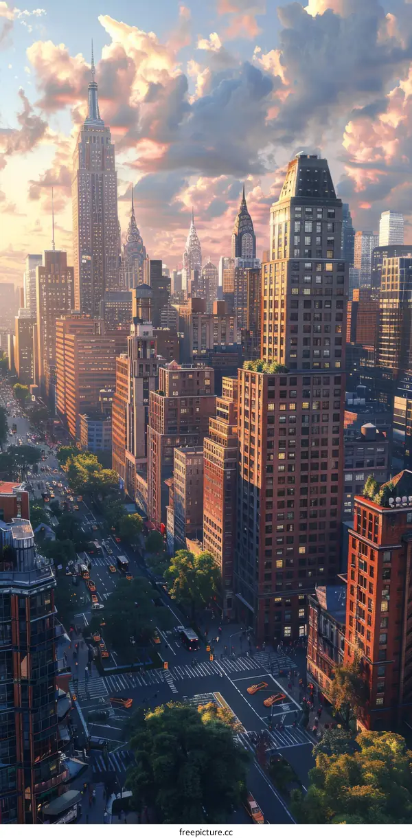 New York City Skyline at Sunrise