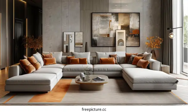 Stylish Modern Minimalist Living Room Interior Decoration