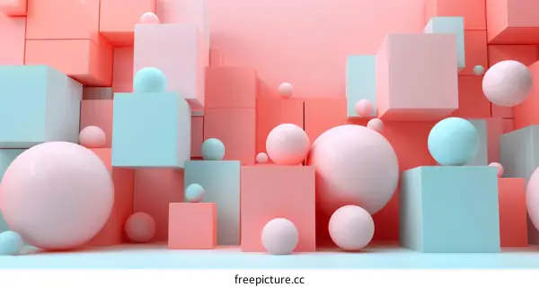 Pastel Geometric Shapes Abstract Background