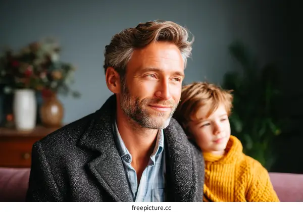 Father and Son Connection Indoor Portrait