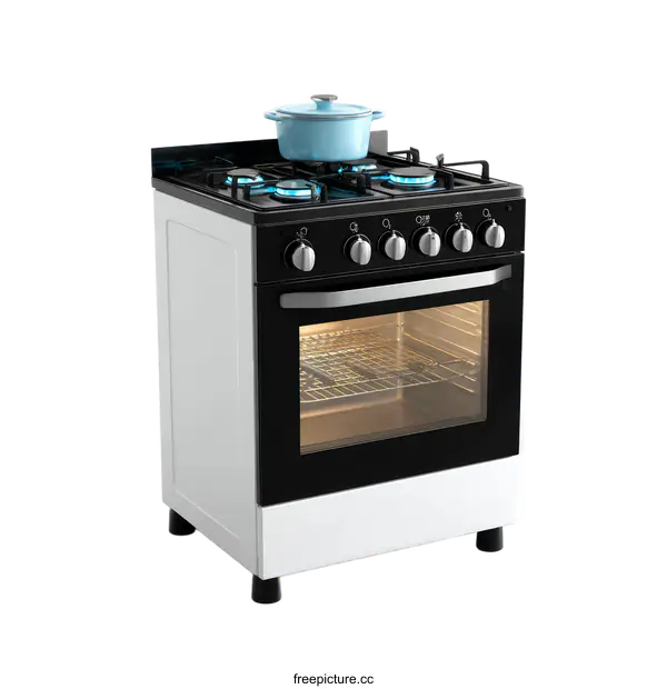 [Transparent Background PNG]Modern Compact Gas Cooker with Oven