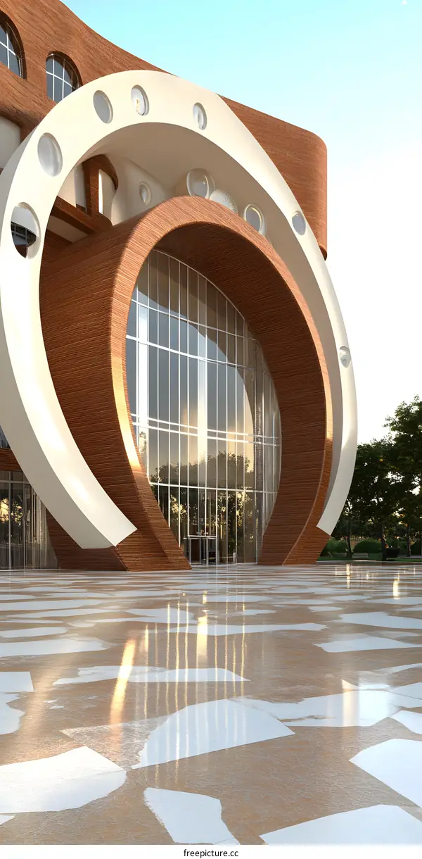 Modern Architecture Building with Round Windows