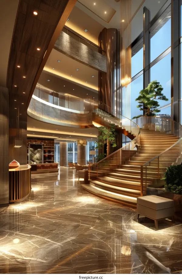 Luxury Hotel Lobby with Exquisite Interior Design