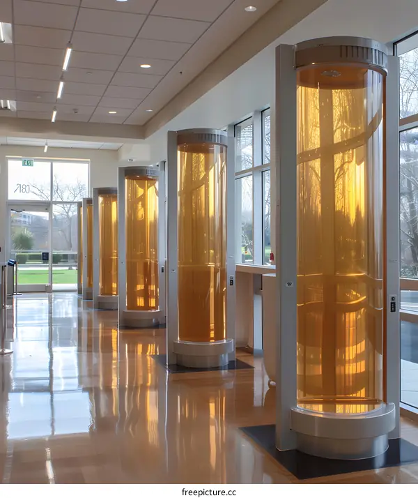 Modern Interior Design with Orange Columns