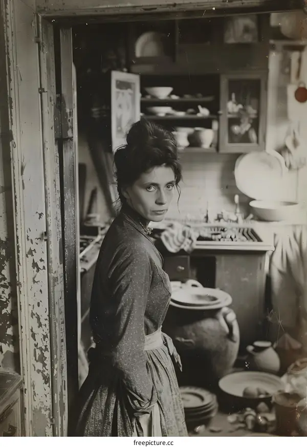 A woman standing in a doorway