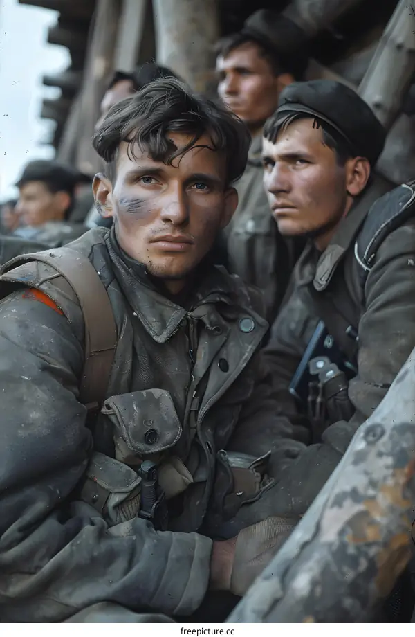 Close Up of a Soldier During World War II