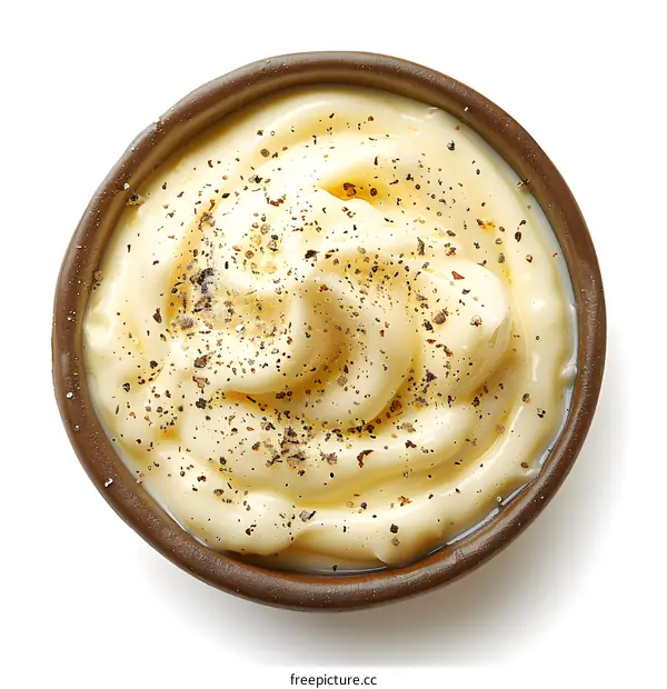 Mayonnaise sauce in bowl isolated on white background