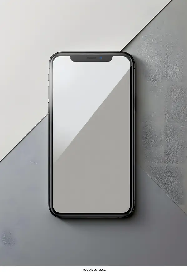 Black Smartphone Mockup On Colorful Background
