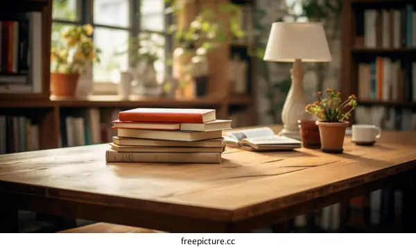 A beautiful home library filled with books