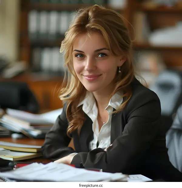 portrait of a young woman in a suit
