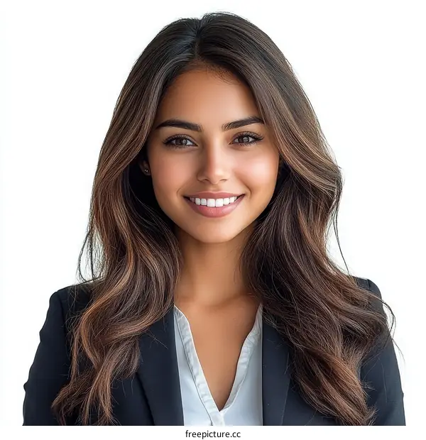 Smiling Businesswoman Portrait Studio Shot