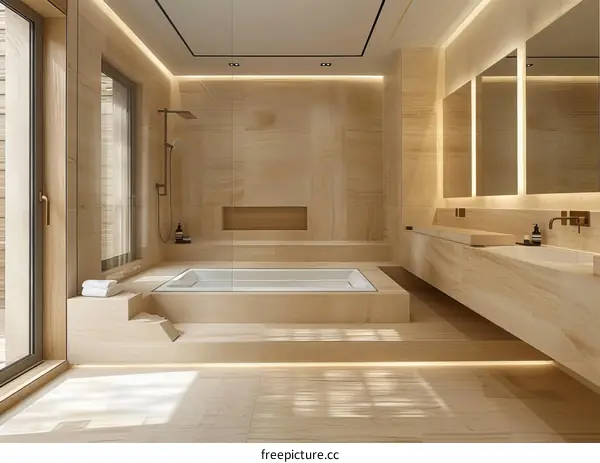 Modern Minimalist Bathroom Design with Natural Light