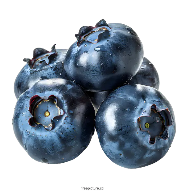 [Transparent Background PNG]Fresh blueberries on a white background
