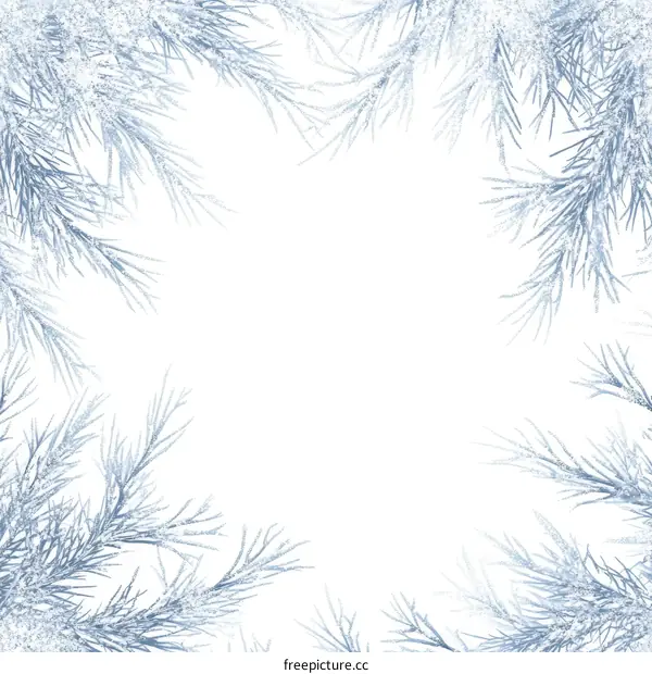 Frozen Winter Branches Border Design