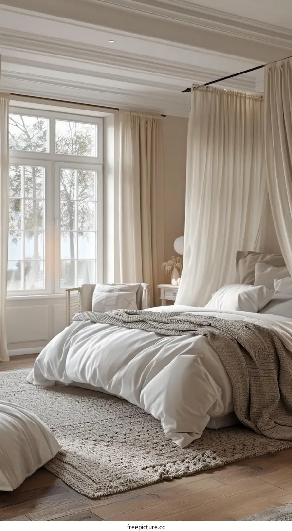 Elegant Beige Bedroom Interior Design