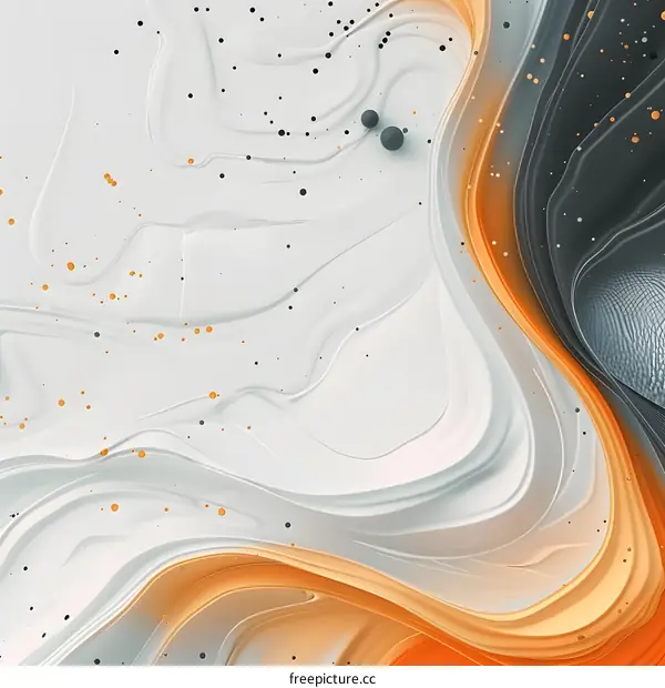 Abstract Liquid Marble  Orange And Grey Design