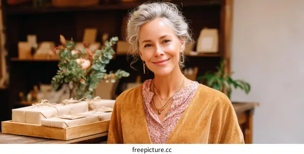 A Woman Entrepreneur in a Shop with Gifts