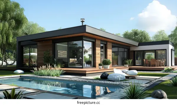 Modern House with Swimming Pool Exterior Design