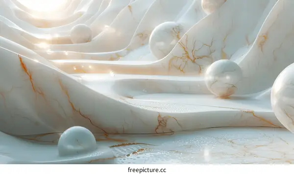 Abstract Marble Design with Orbs